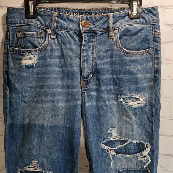 American Eagle Outfitters tomgirl distressed jeans size 0 - Picture 2 of 10